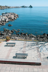 High angle view of sea against sky