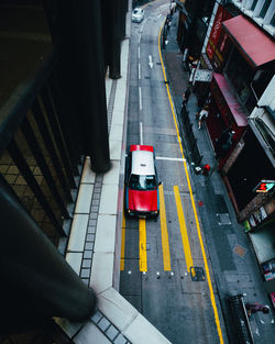 High angle view of traffic on road