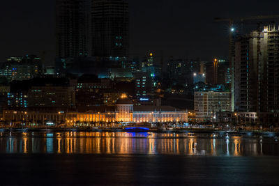 Illuminated city at night