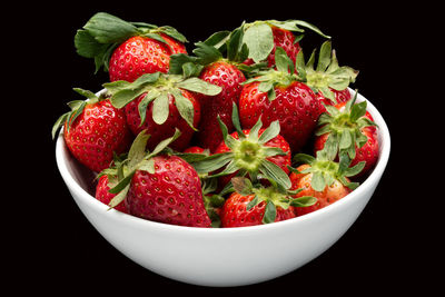 Close-up of strawberries in bowl