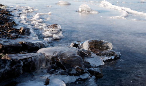 Scenic view of frozen lake