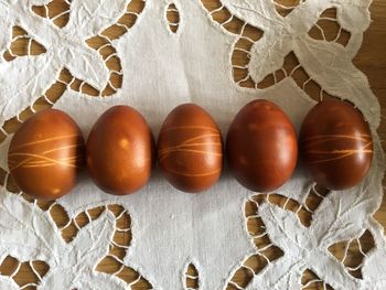 High angle view of oranges on table