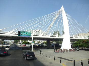 View of bridge against clear sky