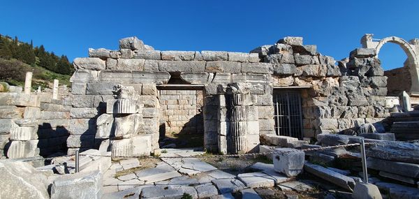 Old ruins against blue sky