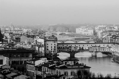 Cityscape against sky during winter