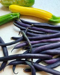 High angle view of vegetables on table