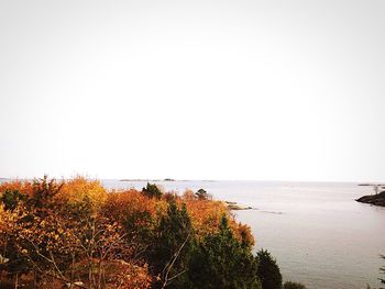 Scenic view of calm sea against clear sky