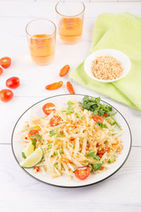 Close-up of meal served in bowl