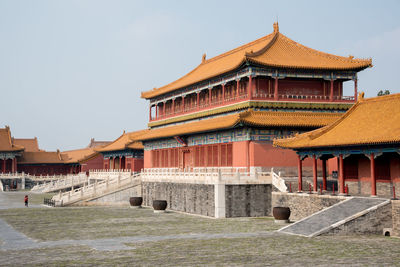 Exterior of temple against sky