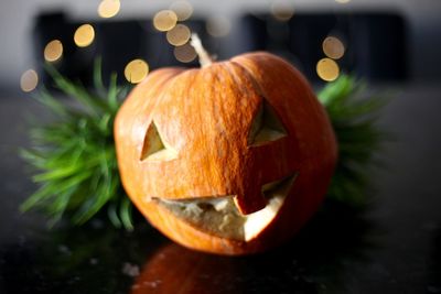 Close-up of pumpkin on table