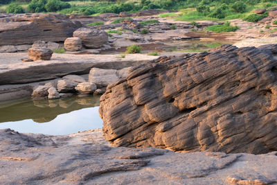 Rock formation on land