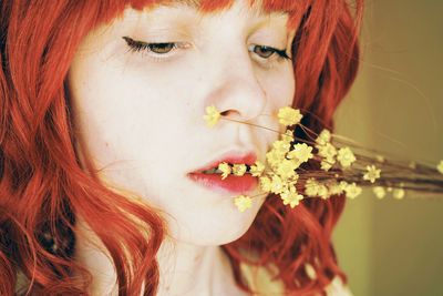 Close-up portrait of a young woman