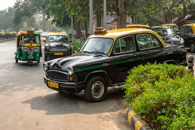 Vintage car on street