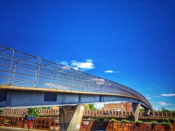 Low angle view of built structure against blue sky