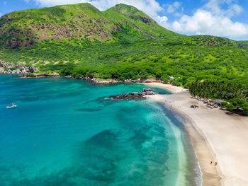 High angle view of beach