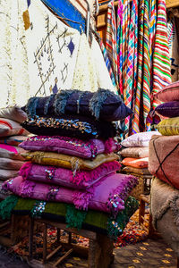 Stack of multi colored for sale in market