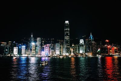 City lit up at night