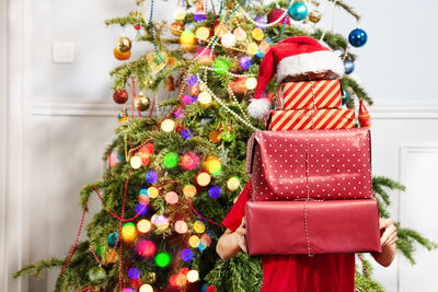 Christmas decorations on table