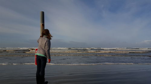 View of sea against cloudy sky