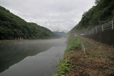 Scenic view of land against sky