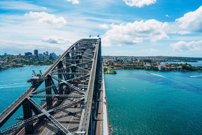 High angle view of bridge over river