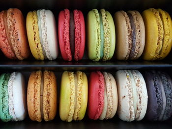 Close-up of multi colored macaroons