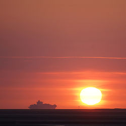 Scenic view of sunset over sea