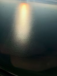 High angle view of sea during sunset