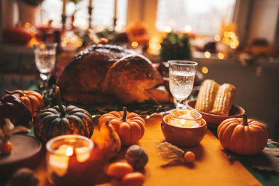 Close-up of food on table