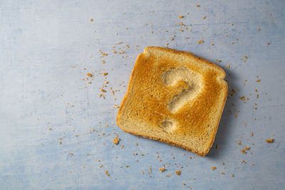 High angle view of bread on table