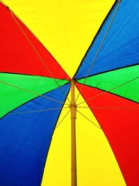 Low angle view of colorful beach umbrella