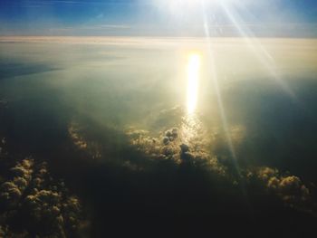 Low angle view of clouds over sea