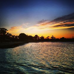 Scenic view of sea at sunset