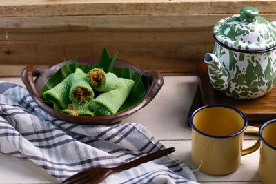 Close-up of vegetables in bowl on table