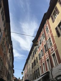 Low angle view of buildings in city