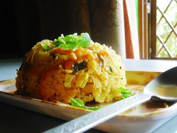 Close-up of food in plate