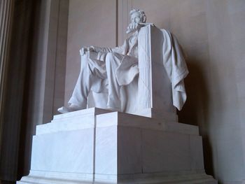 Low angle view of abraham lincoln statue