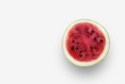Close-up of apple against white background