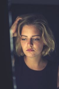 Close-up portrait of a young woman