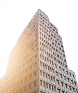 Low angle view of modern building against clear sky