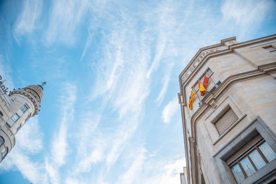 Low angle view of buildings against sky