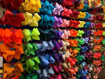 Full frame shot of multi colored decoration market stall