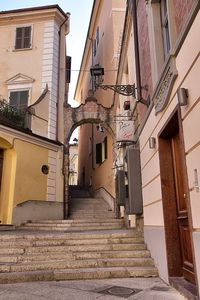 Steps amidst buildings