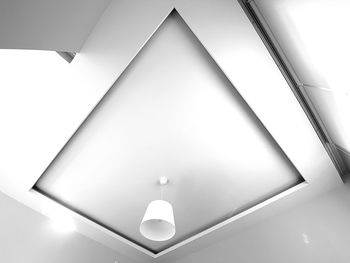 Low angle view of illuminated pendant light