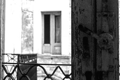 Close-up of metal door