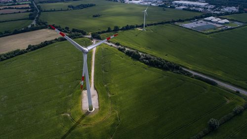 High angle view of agricultural field