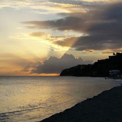 Scenic view of sea at sunset