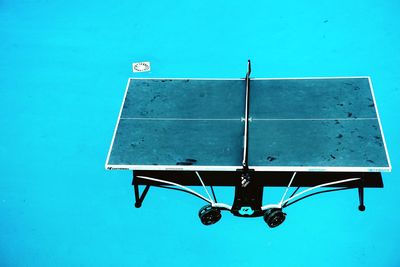 High angle view of table tennis