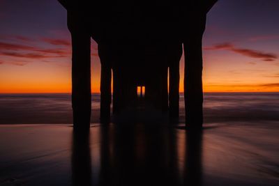 Scenic view of sunset over sea