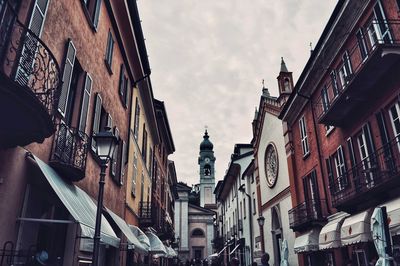 Low angle view of buildings in city